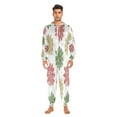 thumbnail image 2 of IAUYY Unisex Adult Onesie Pajamas Ultra-Soft Crystal-Soft Fabric, Halloween Adult Onesie Pajamas Adults,With a Zipper Plus Size Onesie Pajamas, A Winter Festival Design, 2 of 7
