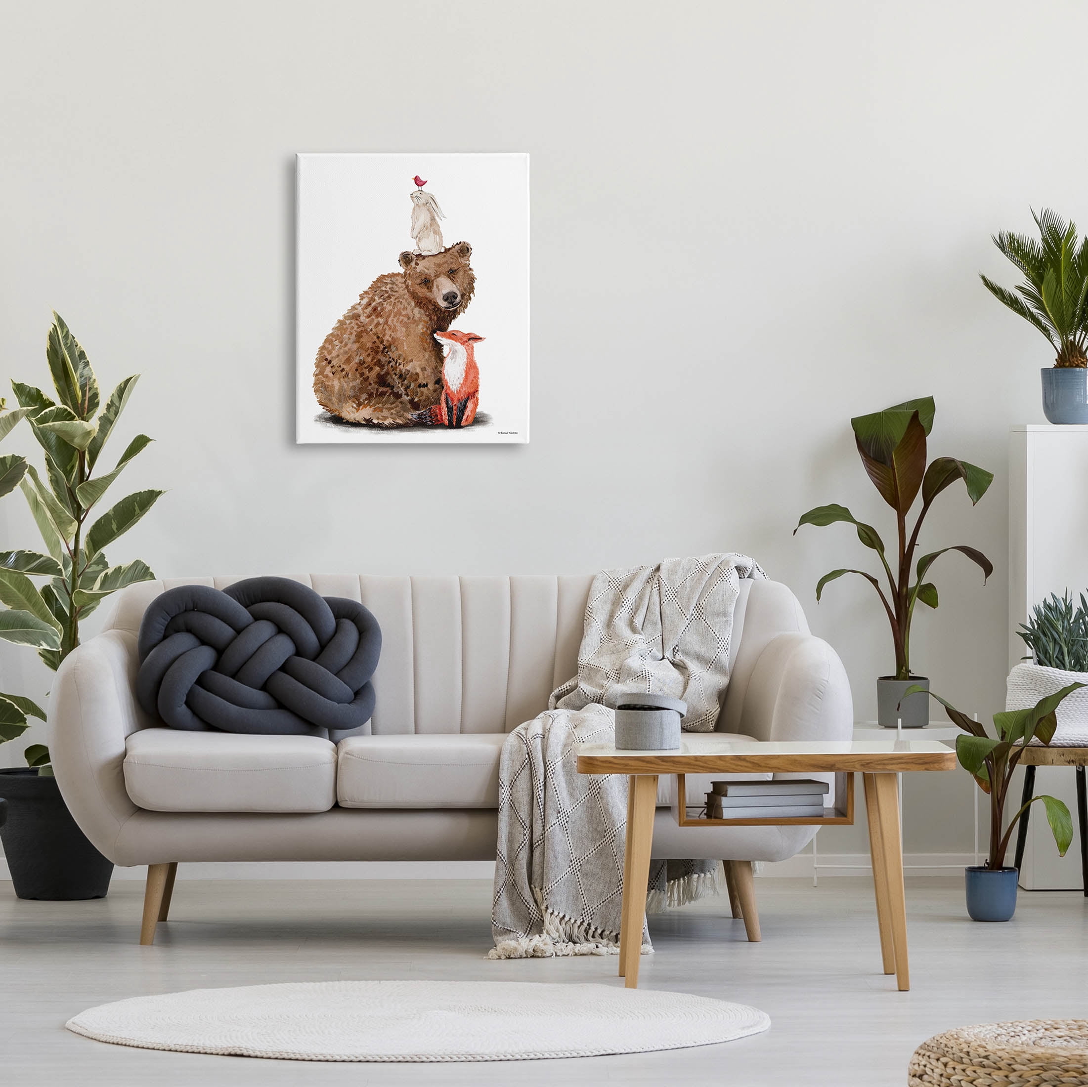 Stupell Industries Woodland Creatures Nature Animals Graphic Art Gallery Wrapped Canvas Print Wall Art, Design by Rachel Nieman