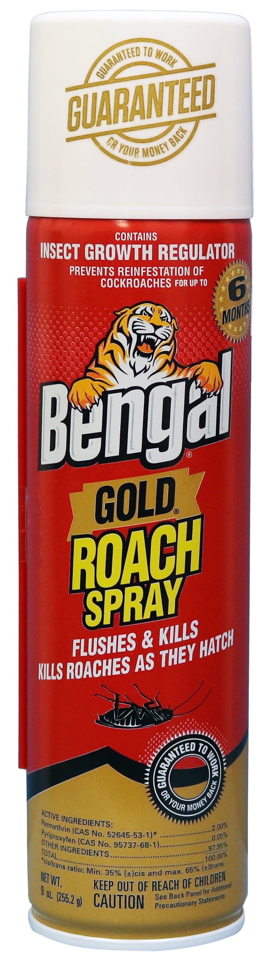 Bengal Gold Roach Spray, Odorless StainFree Dry Aerosol Killer Spray