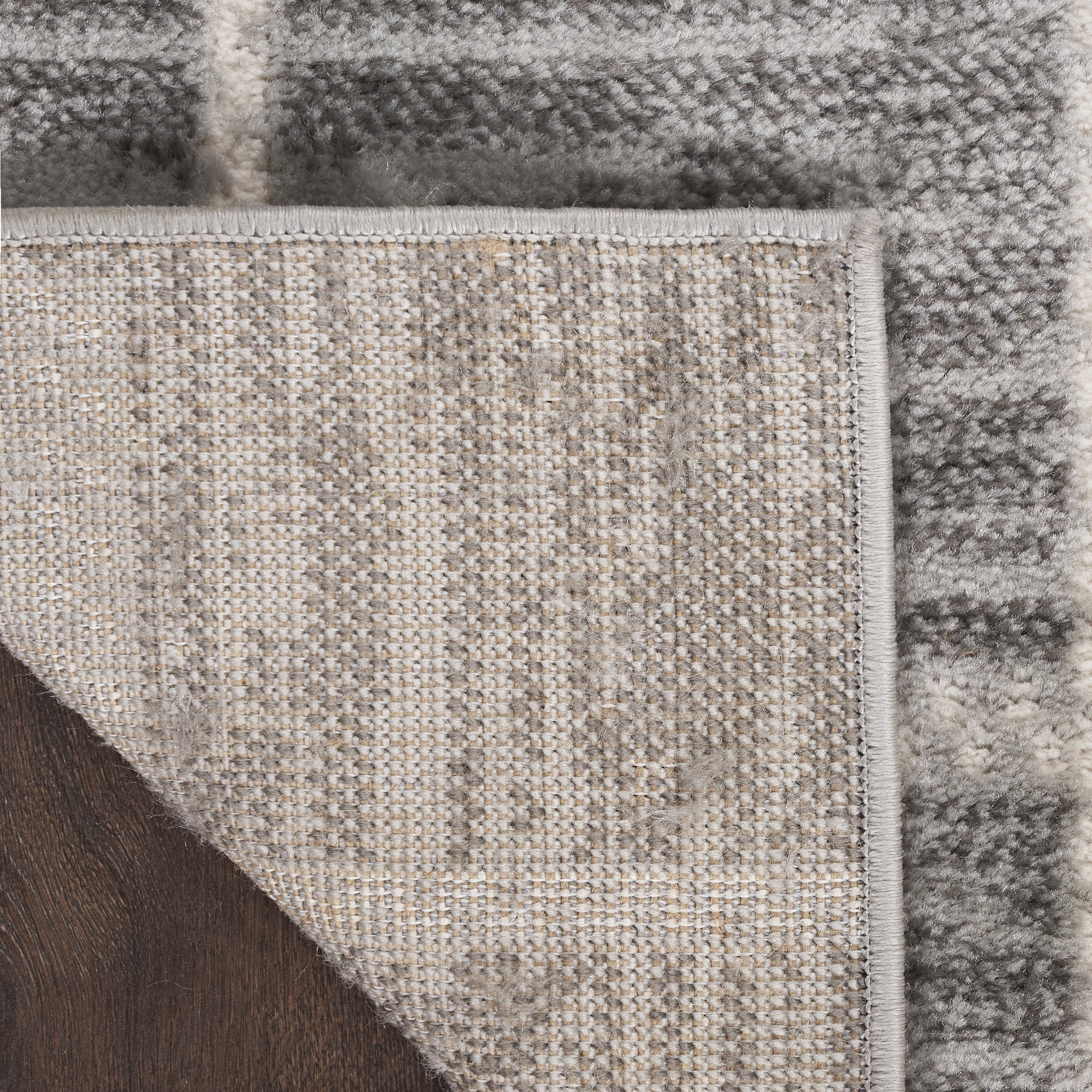 Nourison Serenity Home Geometric Grey Ivory 9' x 12' Area Rug (9x12)