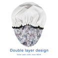 thumbnail image 4 of Shower Caps,Purple Butterfly Pattern Waterproof Shower Cap for Women 4 Pieces,Double Reusable Hair Cover for Shower PEVA Elastic Stretch Hem, 4 of 7