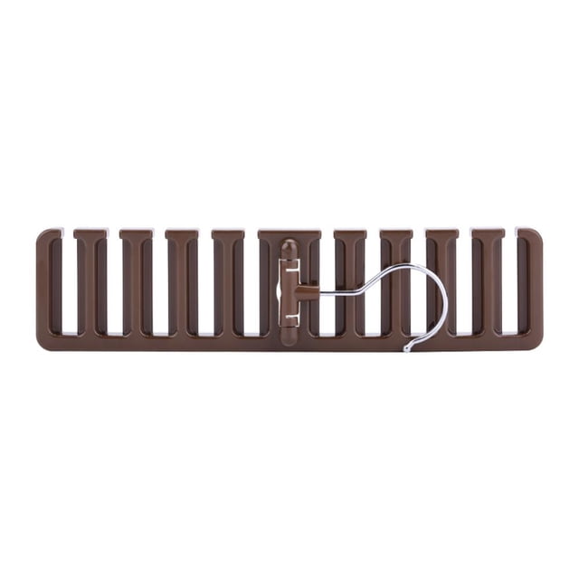 Zerodis - Organizador de 10 ranuras para corbatas, cinturones, bufandas, de plástico resistente, para armario, ahorro de espacio, con gancho de metal (marrón) Ecomeon no