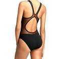 thumbnail image 4 of Plus size Swimsuits Women Swimwear Black Gauze Backless Elastic Beachwear, 4 of 8