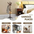 thumbnail image 5 of Solid Wooden Coat Racks Freestanding, Heavy Duty Coat Rack Stand with 11 Hooks， Natural Birch Wood Coat stands with Triangle Base, Coat Hanger Standing for Entryway Bedroom Office (Antique triangle), 5 of 8