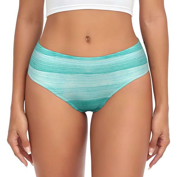 Fotbe Teal Turquoise Calzones Estampados para Mujer – Ropa Interior de Algodón, Cómoda, Suave y Elástica-Medium
