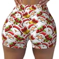 thumbnail image 2 of Goofa Santa Claus bells Snowman Printed Workout Shorts Women Seamless Scrunch Butt Lifting High Waisted Gym Booty Shorts Elastic Workout Shorts-Large, 2 of 8