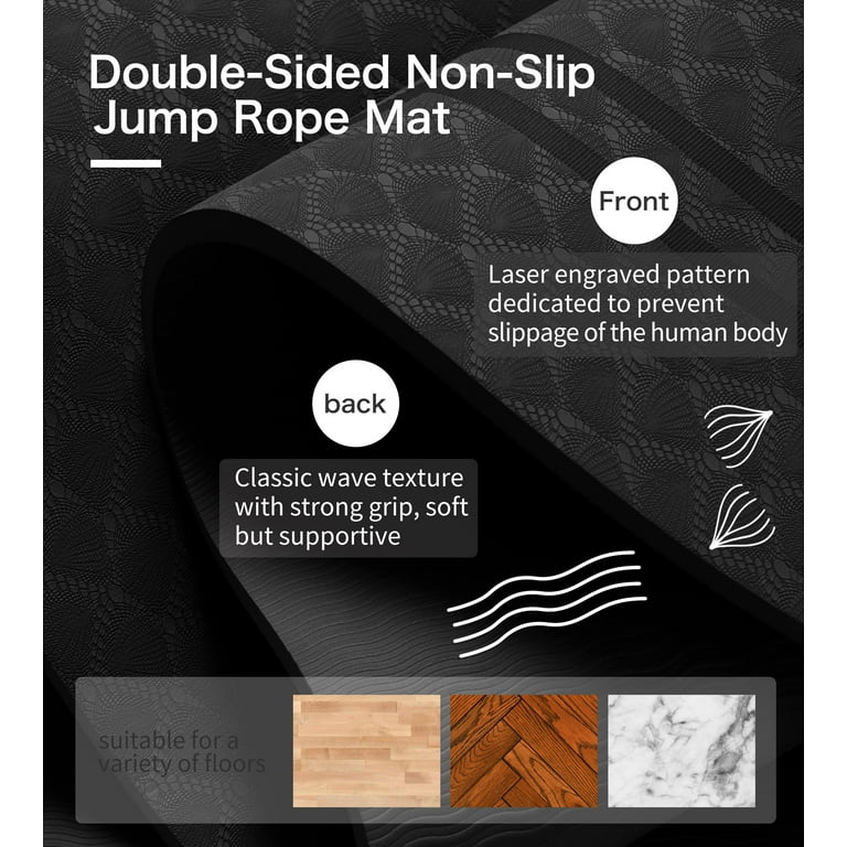Nisorpa Jump Rope Mat 49'' Round Jump Rope Pad Non-Slip Rope Skipping Mat  1/4