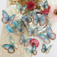 thumbnail image 1 of Etiquetas de pared de un metro, decorativas estereoscópicas azul púrpura, decoración de fondo de pared, 12 mariposas, un conjunto de 12 etiquetas de mariposa con bordes dorados, 1 of 9