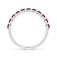 thumbnail image 2 of ANGARA Natural Floating Round Ruby Semi Eternity Wedding Ring in 14K White Gold for Women (Size-2.2mm) | July Birthstone, Birthday, Anniversary, Jewelry Gift for Women | Natural Ruby Ring, 2 of 10