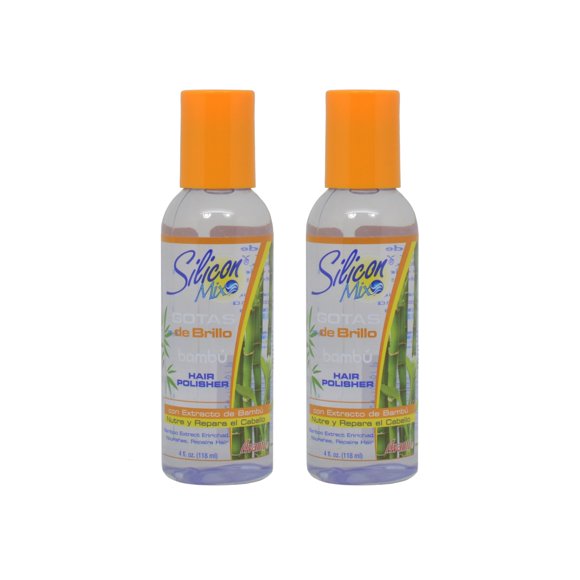 Silicon Mix Gotas de Brillo Bambu Pulidor de Cabello 4oz "Paquete de 2"