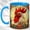 Blue, variant on Ornate Rooster Coffee Mug, Farmhouse Chicken Mug, Ceramic 11 oz