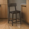 thumbnail image 5 of 24 Inch Counter Stool Chair, Rubberwood Curved Back and Seat, Dark Gray, 5 of 7