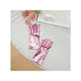 thumbnail image 5 of INSPIRE CHIC Women's Metallic Shiny Shimmer Full Finger Wrist Length Gloves for Party Costume 1 Pair One Size Pink, 5 of 6
