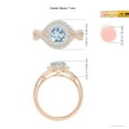thumbnail image 5 of ANGARA Natural 1.12 ct Aquamarine Crossover Shank Cocktail Ring with Halo in 14K Rose Gold for Women (Size-7mm) | March Birthstone, Anniversary, Jewelry Gift for Women | Natural Aquamarine Ring, 5 of 9