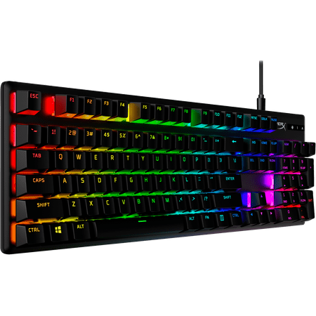 HyperX - Alloy Origins PBT Wired Mechanical Red Linear Switch Gaming Keyboard with RGB Back Lighting - Black