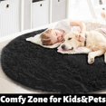 thumbnail image 2 of Beige Round Rug for Bedroom,Fluffy Circle Rug 23.6"X23.6" for Kids Room,Furry Carpet for Teen's Room,Shaggy Circular Rug for Nursery Room,Fuzzy Plush Rug for Dorm,Cute Room Decor for Baby, 2 of 7