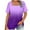 Purple, variant on Aoochasliy Blouses for Women Clothes Women's Print Short Sleeve Square Collar Pullover Casual T Shirt Top