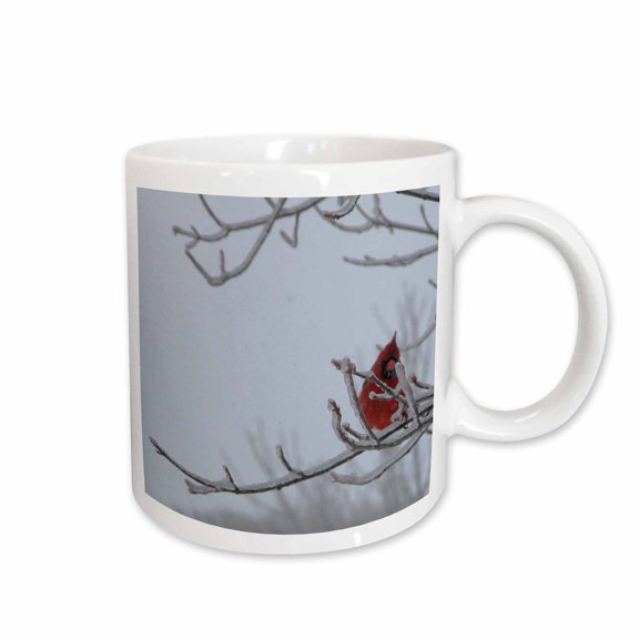 3drose, Carninal on Icey Branch, 15oz Mug