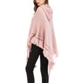 thumbnail image 6 of Womens One Piece Hoodie Poncho Knitted Poncho Tassels Cape Shawl with Fringed Hem, Crochet Poncho Shawl Wrap Scarf Knitting Patterns, 6 of 6