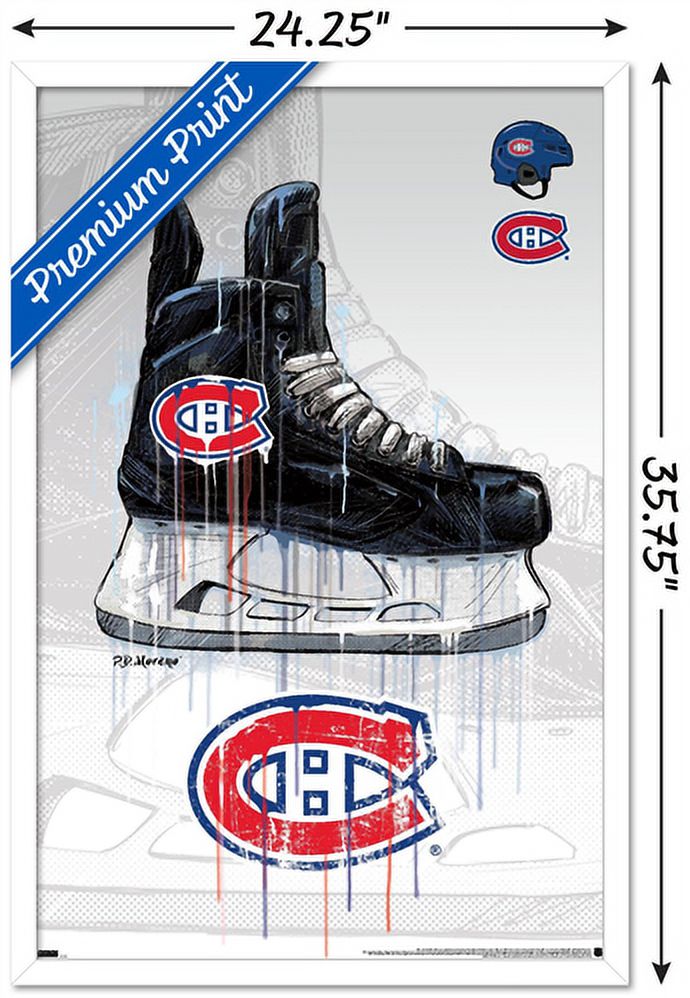 NHL Montreal Canadiens - Drip Skate 21 Wall Poster, 22.375" x 34", Framed