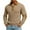 Khaki, variant on Men's Textured Sweatshirt Casual Trendy Color Block Turn-Down Collar 1/4 Button-Down Elbow Patches Heavyweight Long Sleeve Outdoor Sport Pullover Top Khaki M
