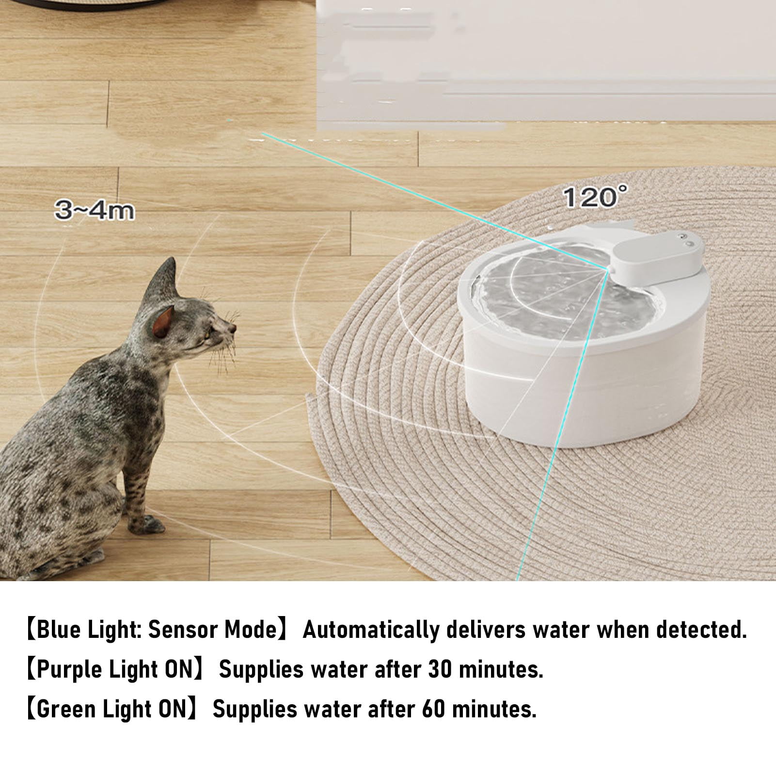 Suodoka 2.5L Wireless Cat Water Fountain, Rechargeable Battery Operated Automatic Pet Water Dispenser with Filters, Quiet Circulating Drinking Fountain for Cats and Small Dogs (84.5 oz / 2.5 L)