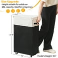 thumbnail image 6 of BGTREND 28" Tall & Slim Laundry Hamper with Lid 65L Rolling Laundry Hamper with Wheels Narrow Laundry Basket Collapsible Dirty Clothes Hamper (Black & White), 6 of 10