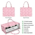 thumbnail image 2 of Large Capacity Tote Bag,Pink Ribbon Pattern Handbag Fashion Luxury Tote Bag,15.7"x13"x 5.1" Inches,Laptop Compatible, 2 of 6
