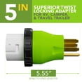 thumbnail image 2 of Twist Locking Power Cord Adapter 50A Male To 50Amp Female for RV Camper Generator Cable Adapter Electrical Converter Plug, 2 of 10