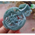 thumbnail image 6 of Certified Green Burma 100% Natural A Jade jadeite Pendant Phoenix Bird Lotus Flower Vase Necklace 660322 TN, 6 of 10