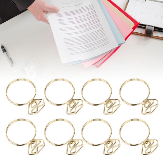 100PCS Cute Paper Clips Shaped Paperclips Gold Electroplated Metal Bookmark Clips For File Classification