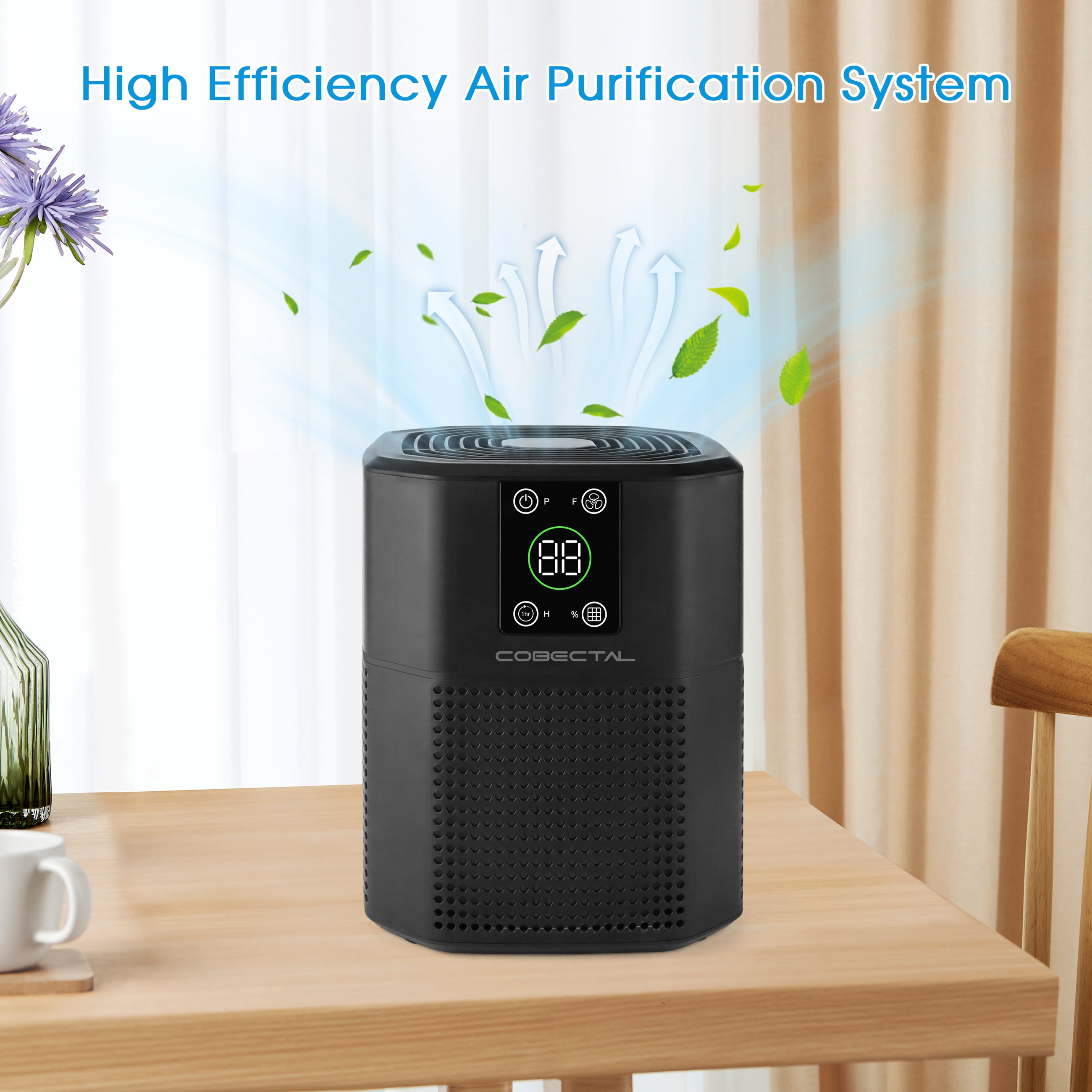 Cobectal ZQA-2000B Air Purifier with HEPA Filter for Mold, Allergies, Smoking, Portable, Covers 600 Sq.ft