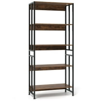 5-Tier Bookshelf with Adjustable and Tiltable Shelves