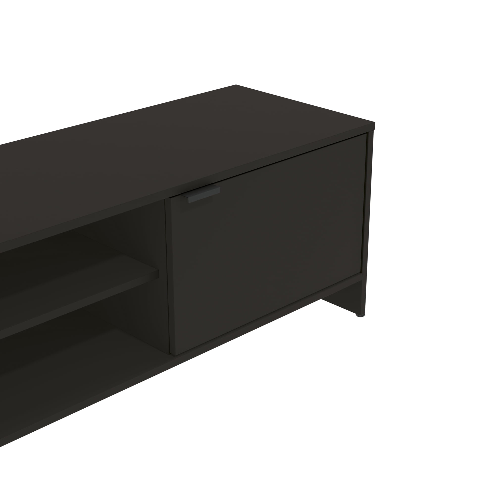 Kappesberg Milan Black 59.05" W TV Stand Modern Entertainment Center with 2-Doors and Open Shelves Media Console for Living Room for Adults and Teens