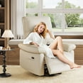 thumbnail image 3 of Ataucjin Power Recliner Rocking Chair Nursery Gliders with USB Ports,PU Leather Swivel Rocker Recliner,Upholstered Nursery Glider Reclining Sofa Chair,Ergonomic Lounge for Living Room Bedroom, 3 of 9
