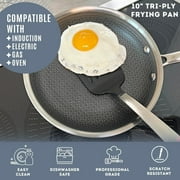 Lexi Home 10 inch Diamond Tri-Ply Non Stick Frying Pan Stainless Steel Cookware