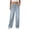Light Blue #006, variant on Jeans for Women Baggy Low Waisted Stretchy Asymmetric Cross-Waist Button Jeans Loose fit Wide Leg Y2K Pants White S