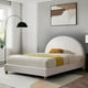 thumbnail image 5 of Ilios Innova | Base de Cama King Size con Cabecera Arco Tapizada en Lino. Diseño Moderno Minimalista en Color Blanco., 5 of 9