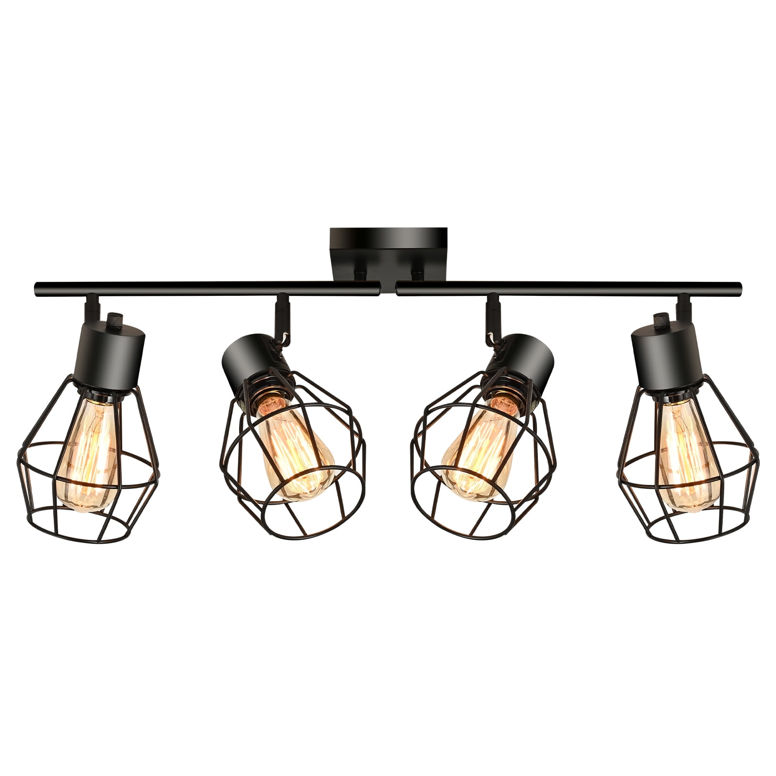 17.5" Dimmable 4-Light Black Flush Mount Lights