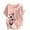 Pink, variant on WREESH Womens Cotton Linen Shirts Summer Casual Short Sleeve Round Neck Print Loose Shirt Tops Olive Green
