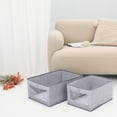 thumbnail image 6 of Unique Bargains Storage Bin with Handles Foldable Organizer Basket Grey 14"x10"x8", 6 of 7