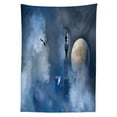 thumbnail image 3 of Ambesonne Fantasy Tablecloth Rectangular Table Cover, Castle on Clouds Gothic, 60"x84", Dark Blue, 3 of 4
