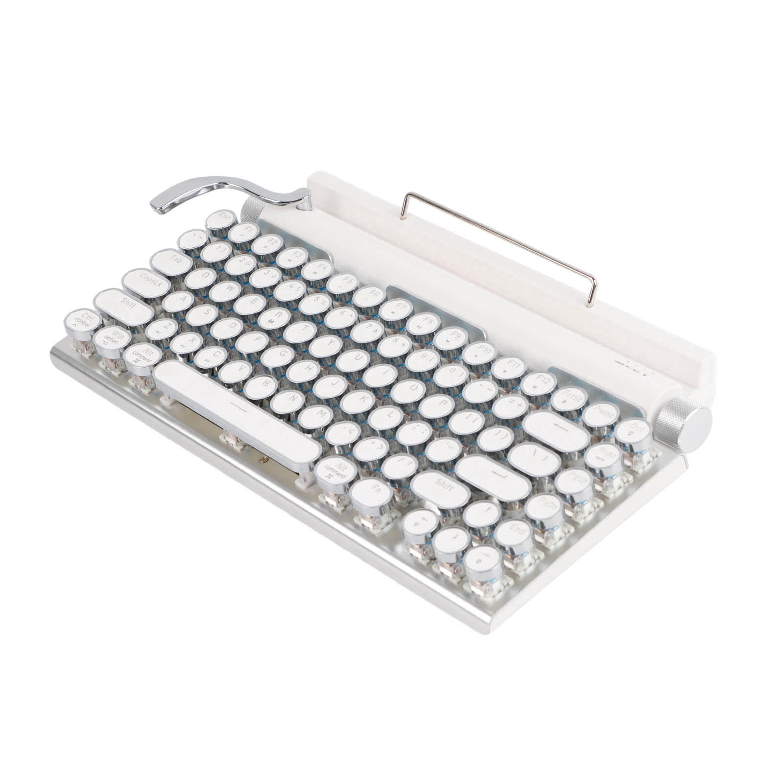 Typewriter Mechanical Keyboard, 83 Key Multifunctional  Mechanical Keyboard, Adjustable Brightness, Impact  Material, 2000mA Capacity, for Win, IOS,