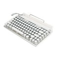 thumbnail image 4 of Clavier Rétro Machine à Écrire, 83 Touches Interrupteur Bleu Clavier Mécanique Machine à Écrire, Supporte 3 Appareils Style Rétro FN Clavier à Touches Rondes, 4 of 8