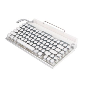 Typewriter Mechanical Keyboard, 83 Key Multifunctional  Mechanical Keyboard, Adjustable Brightness, Impact  Material, 2000mA Capacity, for Win, IOS,