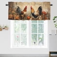 thumbnail image 2 of Rooster Curtain Valances for Kitchen Windows American Western Farm Watercolor Sunflower and Chicken Rod Pocket Window Valance for Living Room Bedroom Kitchen 54 by 18 in, 2 Panel, 2 of 6