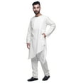 thumbnail image 4 of Atasi Asymmetric Indian Mens Long Kurta Solid Round Neck Kurtas Party Wear, 4 of 5