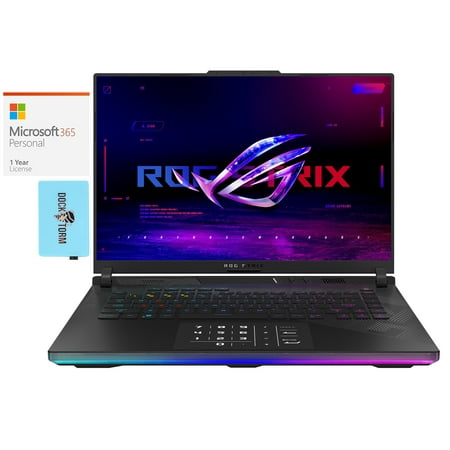 ASUS ROG Strix SCAR 16 Gaming Laptop (Intel i9-14900HX 24-Core, 16.0in 240 Hz Wide QXGA (2560x1600), GeForce RTX 4090, Win 10 Pro) with Microsoft 365 Personal , Dockztorm Hub