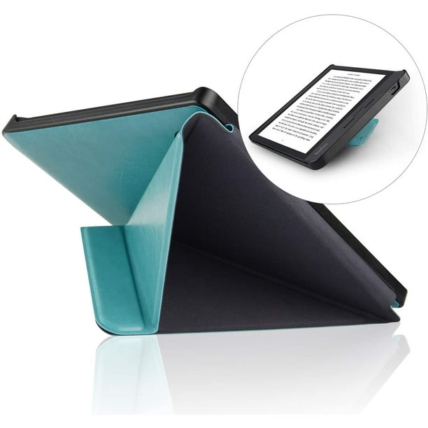 Étui support Origami pour liseuse Kobo Libra 2 (version 2021, modèle N418)  - Housse en cuir PU de qualité supérieure avec mise en veille/réveil  automatique