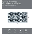Washable NonSlip Accent Rug, Geometric, Navy and White, 26" x 45